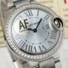 Cartier W4BB0016 Ballon Bleu Silver Flinque Sunray Dial Ladies Watch