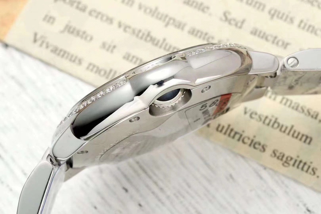 Cartier W4BB0016 Ballon Bleu Silver Flinque Sunray Dial Ladies Watch