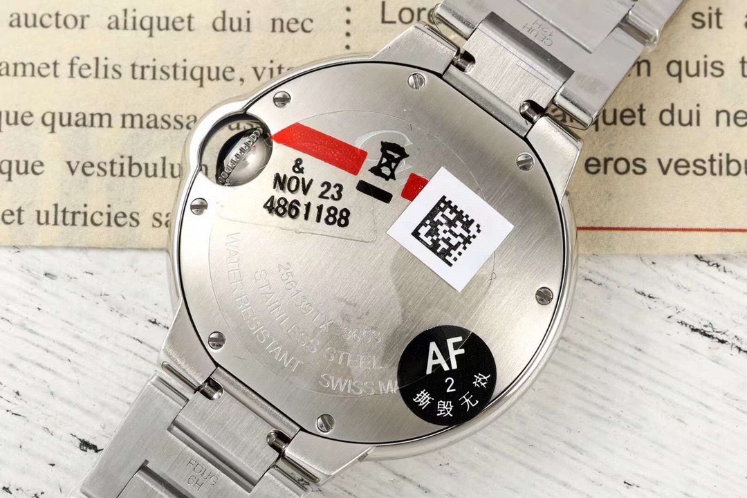 CARTIER BALLON BLEU 33MM PINK DIAL STEEL AUTO DIAMOND ENCRUSTED WATCH WSBB0046