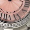 CARTIER BALLON BLEU 33MM PINK DIAL STEEL AUTO DIAMOND ENCRUSTED WATCH WSBB0046
