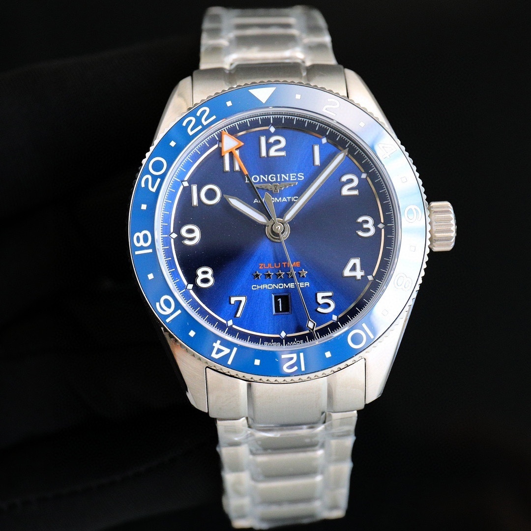 New Longines Spirit Zulu Time 42mm Blue Dial GMT Steel Men’s Watch L38124936