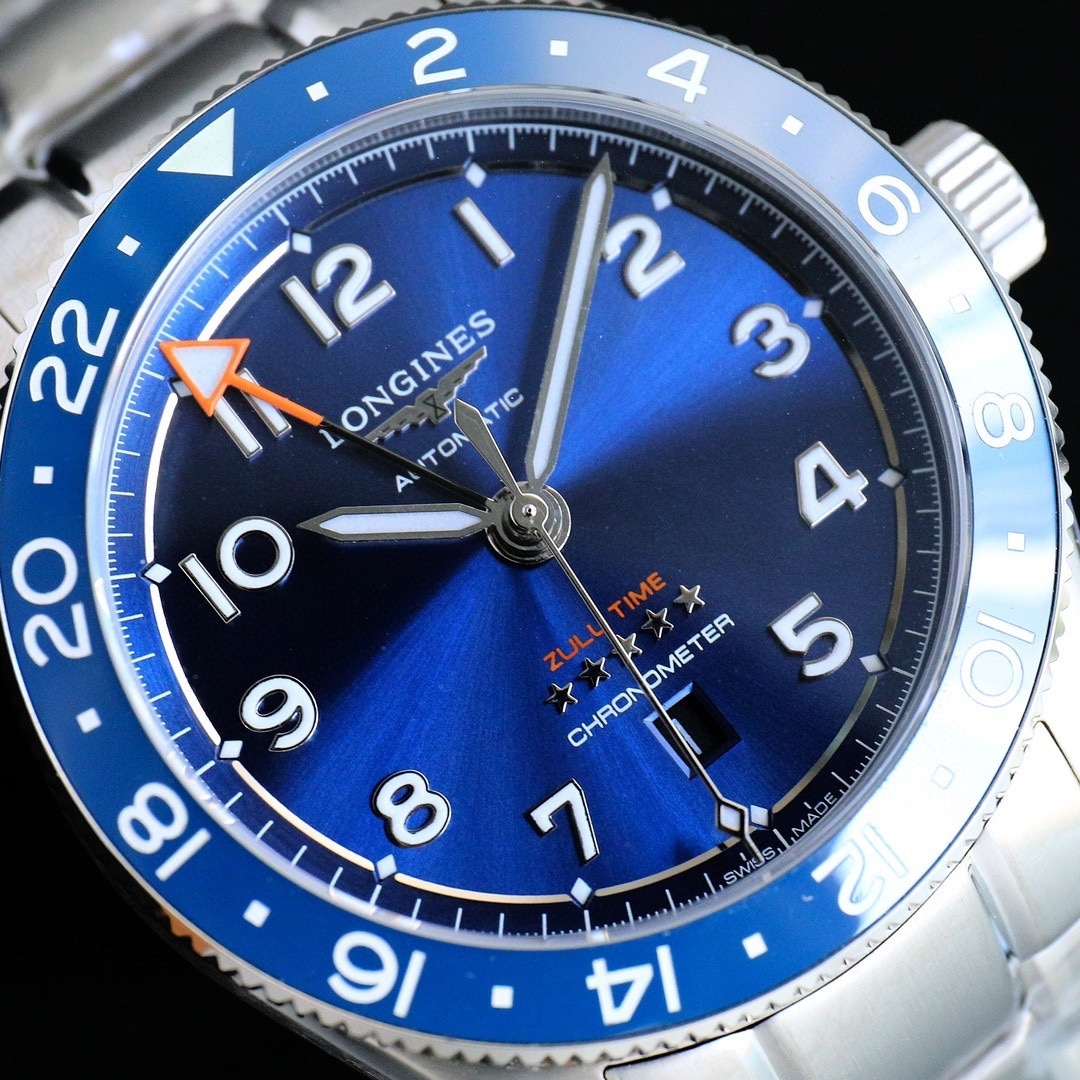 New Longines Spirit Zulu Time 42mm Blue Dial GMT Steel Men's Watch L38124936