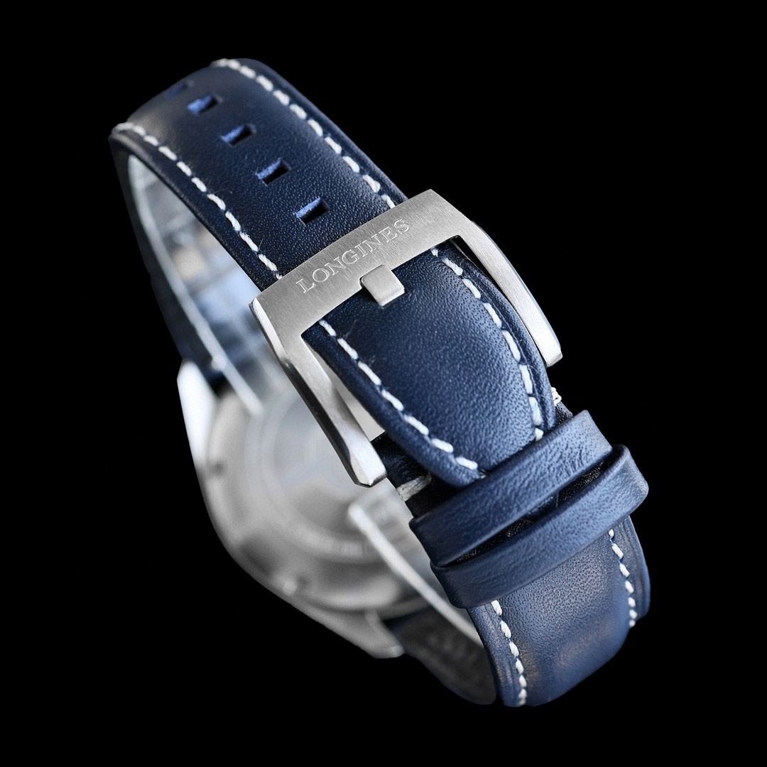 LONGINES SPIRIT ZULU TIME Automatic, Stainless Steel And blue dial blue strap