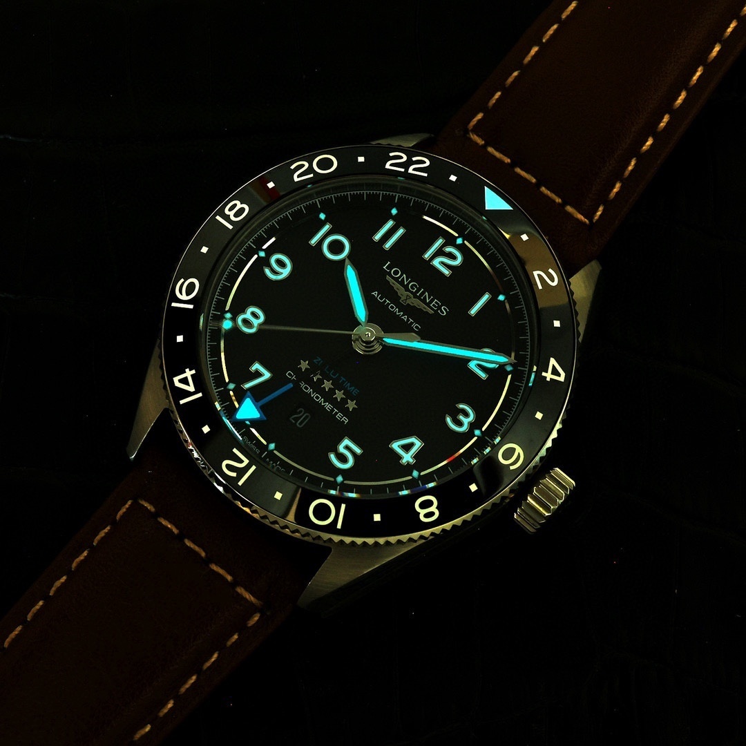 LONGINES SPIRIT ZULU TIME Automatic, Stainless Steel And blue dial blue strap