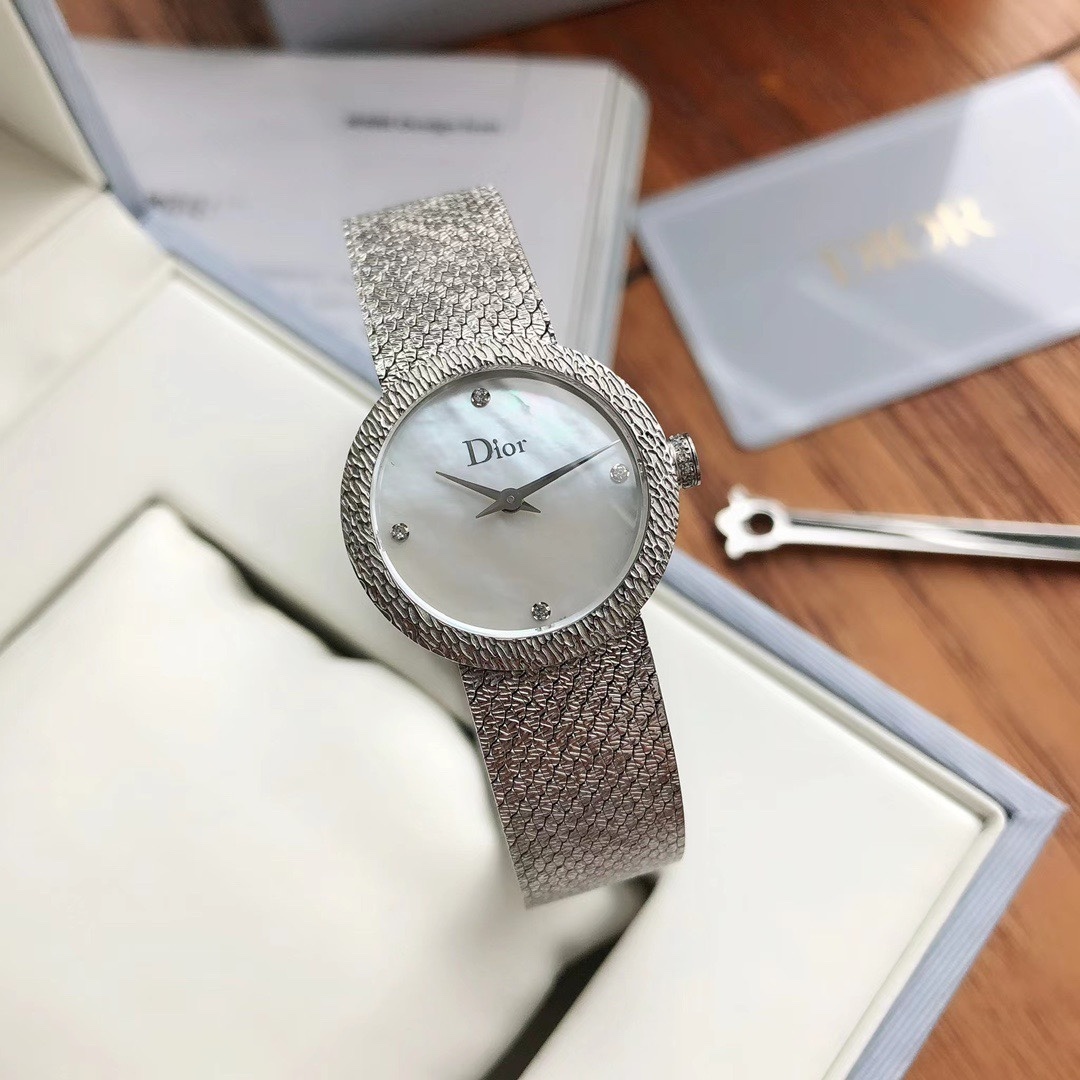 Watch08269 Watch Dior Silver in Other - 56420497 Silver-Tone Classic Watch in Polished Metal Style